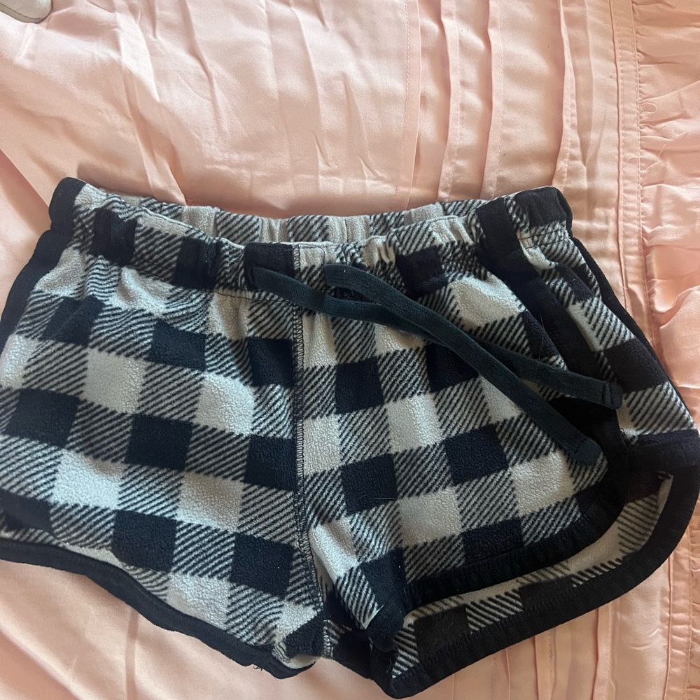 Plaid Black and White Women's Shorts
